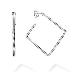 Lagos Square Caviar Hoop Earrings